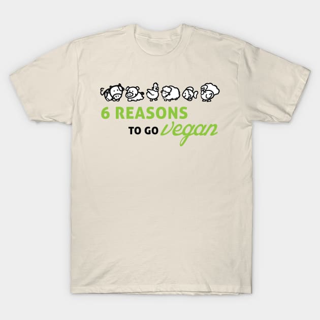 6 reasons to go vegan T-Shirt by nektarinchen